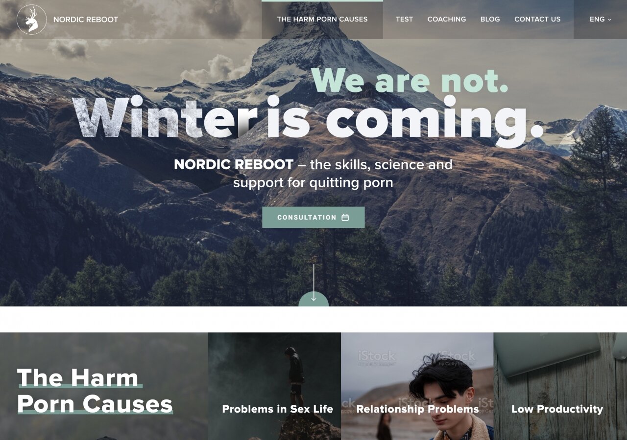 Односторінковий сайт сайт Nordic Reboot На ноутбуці