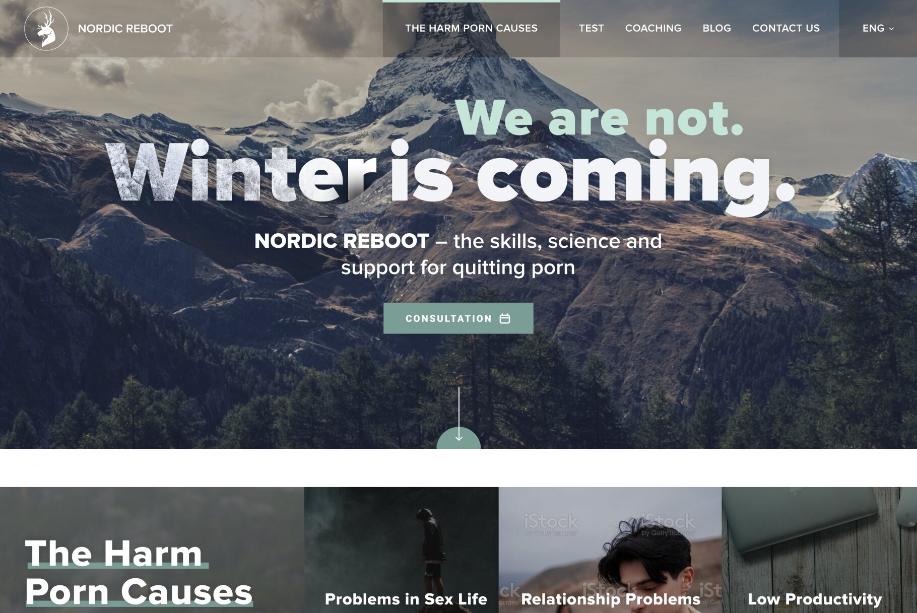 ™ Глянець, студія веб-дизайну — Односторінковий сайт сайт Nordic Reboot_1