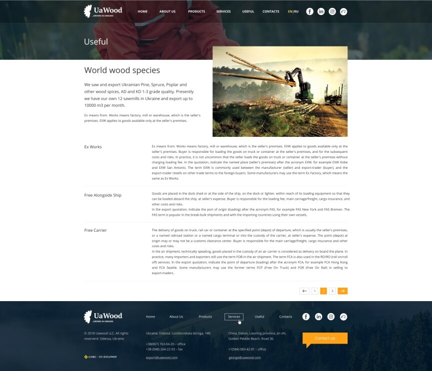 дизайн внутрішніх сторінкок на тему Будівництво та ремонт — Сайт компанії UaWood 15