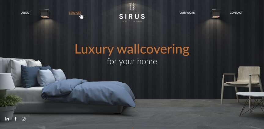 дизайн внутрішніх сторінкок на тему Сайт на англійській мові — Промо-сайт Sirus Wallcovering 14