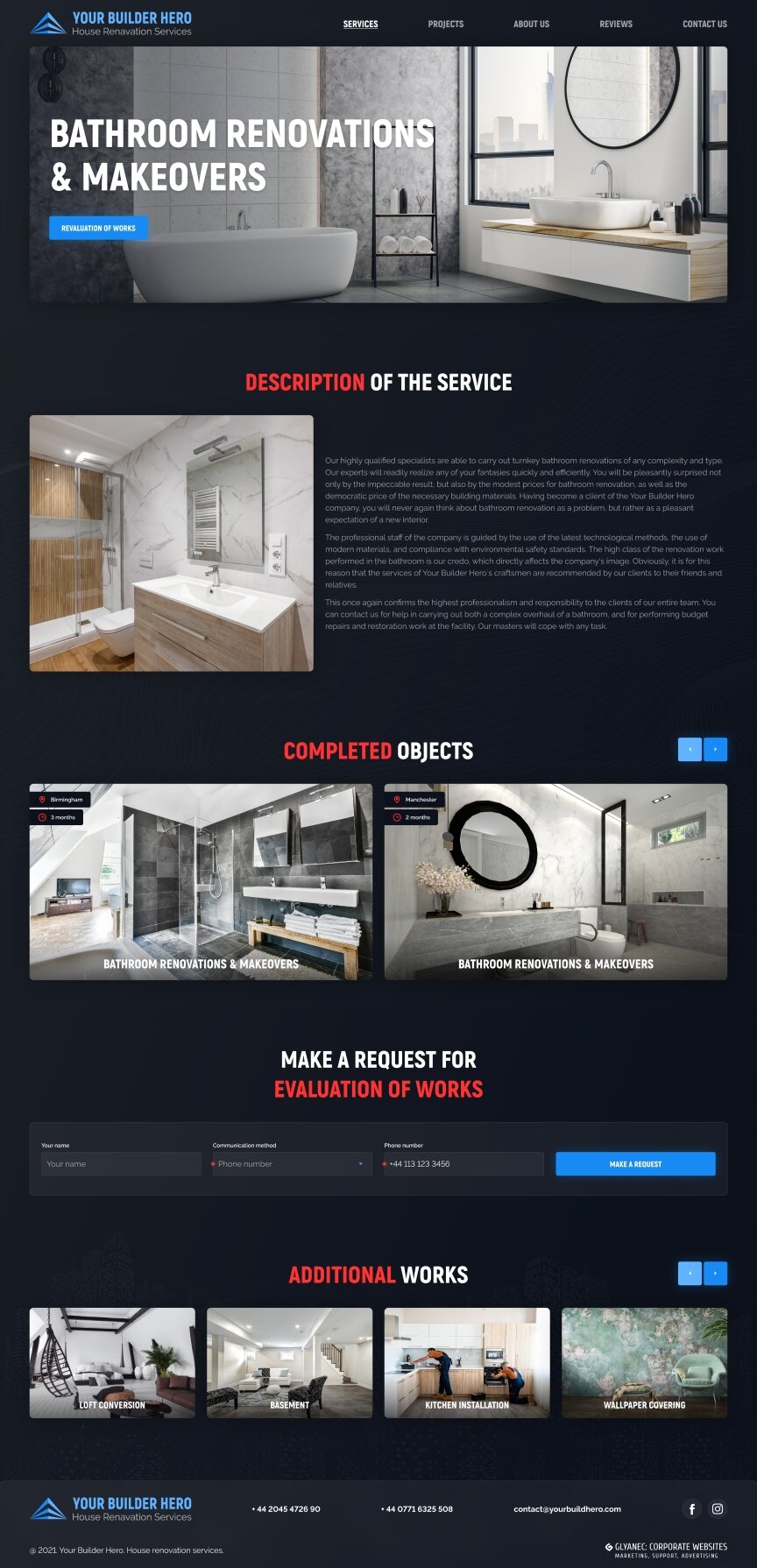 дизайн внутрішніх сторінкок на тему Сайт на англійській мові — Промо сайт Your Builder Hero 16